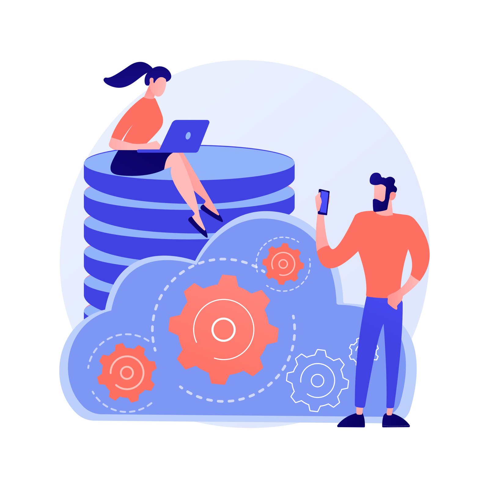 Data management vector concept metaphor